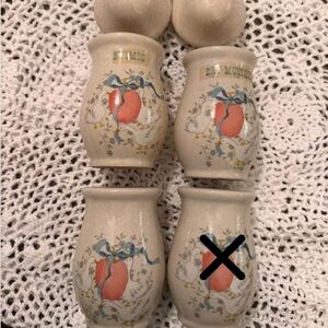 Vintage Geese Ceramic Spice Jars with Floral Design (3)